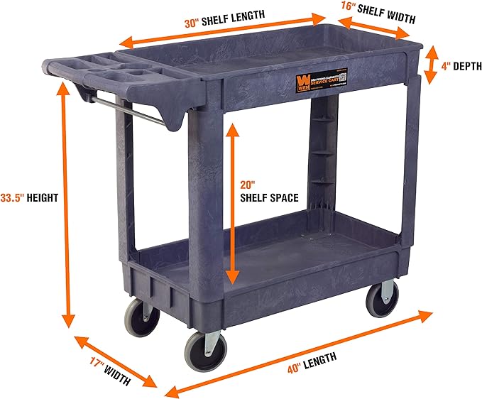 WEN Service Utility Cart, 500-Pound Capacity, 40 x 17-Inch - Image 2