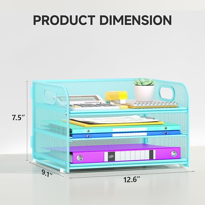Cawukege 2 Pack 3 Tier Paper Organizer - Image 5