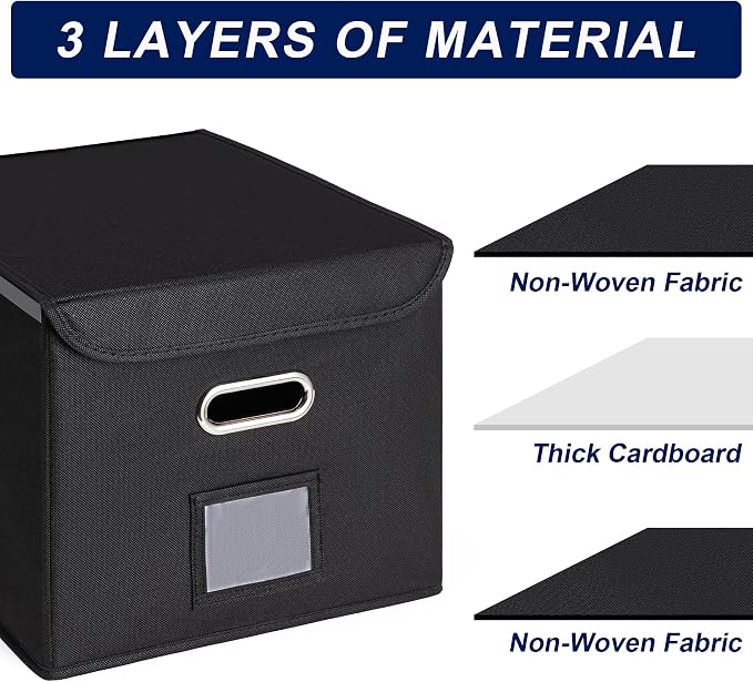 File Organizer Box with Lid, Large Hanging File Folder Organizer with Plastic - Image 6