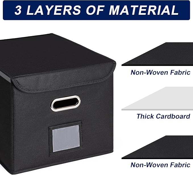 File Organizer Box with Lid, Large Hanging File Folder Organizer with Plastic - Image 6