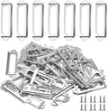 50 PCS Metal Label Holders 60x17mm Silver by Qjaiune