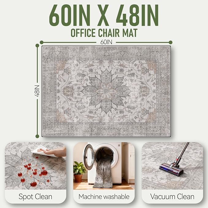 Office Chair Mat for Hardwood 48"x60", Under Desk Chair Mat for Home Office - Image 3