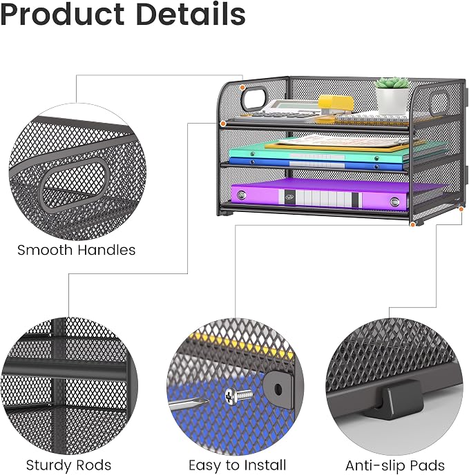 Cawukege 2 Pack 3 Tier Paper Organizer - Image 5