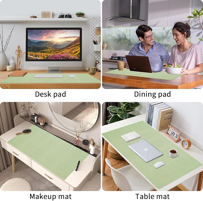 Bloss Leather Desk Mat and Keyboard Wrist Rest, Large Mouse Pad + Keyboard - Image 3