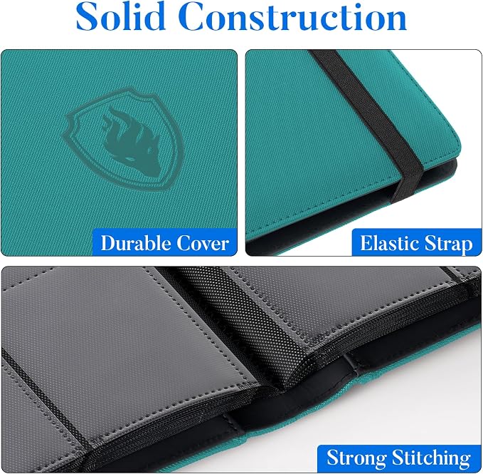 Premium 9 Pocket Card Binder for 360 Cards, Fabmaker PU Cover Trading Card - Image 3