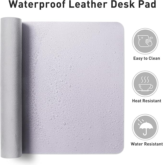 Aothia Faux Leather Desk Mat – Large Mouse Pad, Non-Slip PU Leather Blotter - Image 7