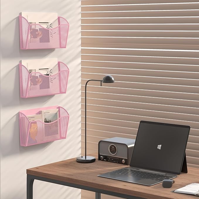 EasyPAG Wall File Organizer 3 Pack, Hanging File Organizer Wall Mount, Metal - Image 5