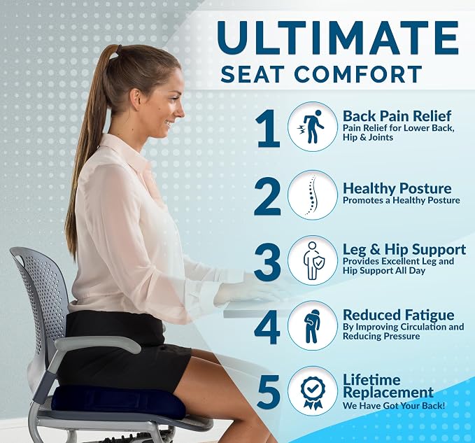ComfiLife Premium Seat Cushion – 100% Memory Foam Office Chair Cushion - Image 2