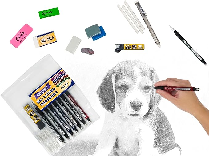 June Gold 4 Pack of Retractable Mechanical Pen Erasers - Image 5
