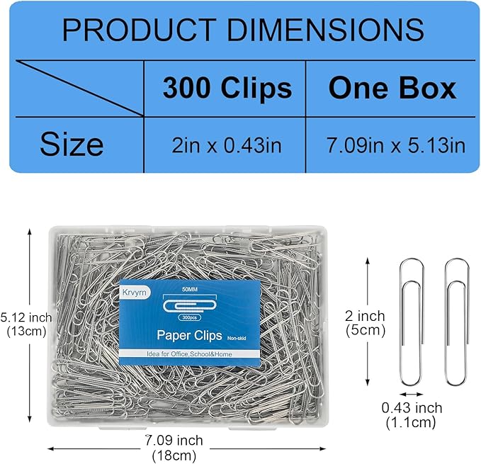 Large Paper Clips Non-Skid, 2 Inch Jumbo PaperClips, Paperclips Non-Skid Clips - Image 3