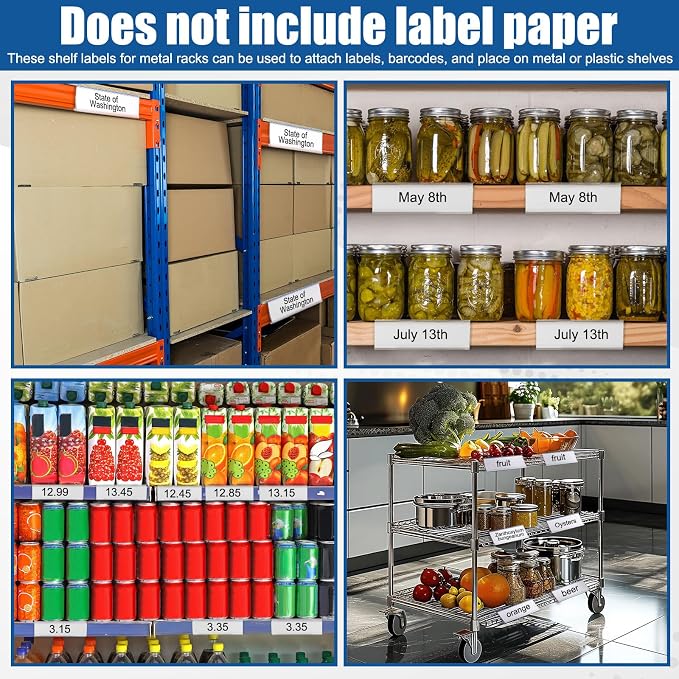 Kathfly 100 Pack Wire Shelf Label Holders Shelf Cable Tags - Image 6