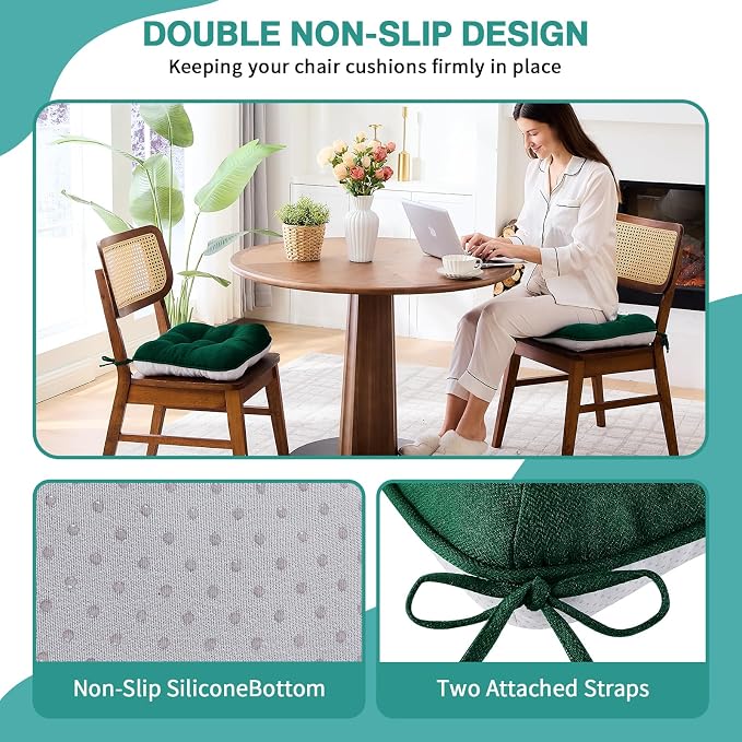 BETU Chair Cushions for Dining Chairs Set of 6, 3.5" Thick Kitchen Table Chair - Image 2