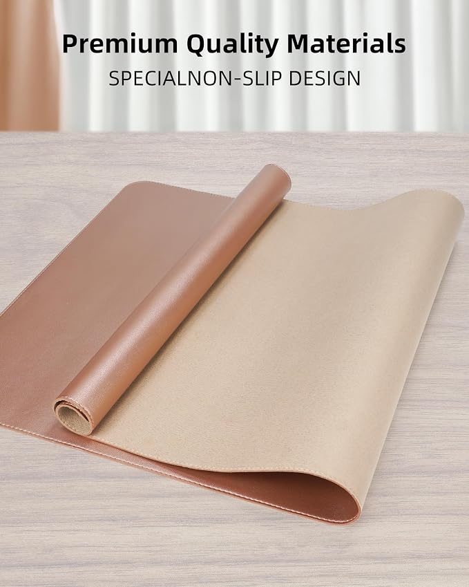 Large Desk Mat - 48" x 17"Leather Desk Pad Protector, Office Desk Mat, Non-Slip - Image 2