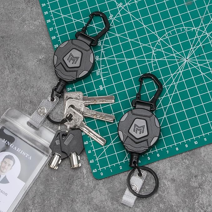 MNGARISTA 2-Pack Retractable Keychain, Heavy Duty Carabiner Badge Holder - Image 2
