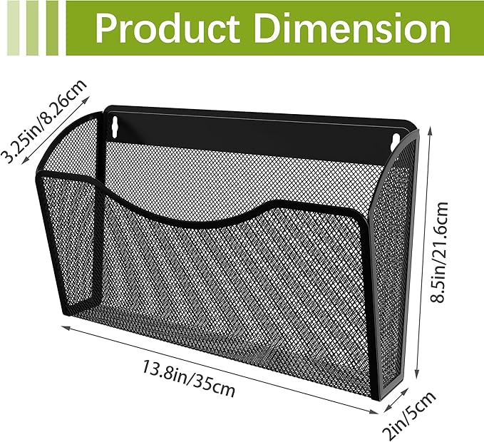 EasyPAG Wall File Organizer 3 Pack, Hanging File Organizer Wall Mount, Metal - Image 4