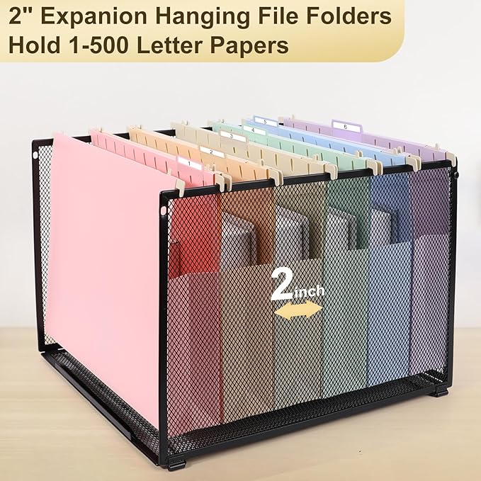 Extra Capacity Plastic Hanging File Folders Letter Size, 18 Pack 2 Inch - Image 3