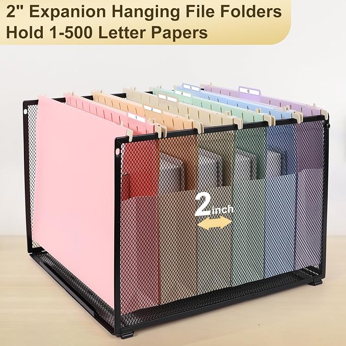 Extra Capacity Plastic Hanging File Folders Letter Size, 12 Pack 2 Inch - Image 3