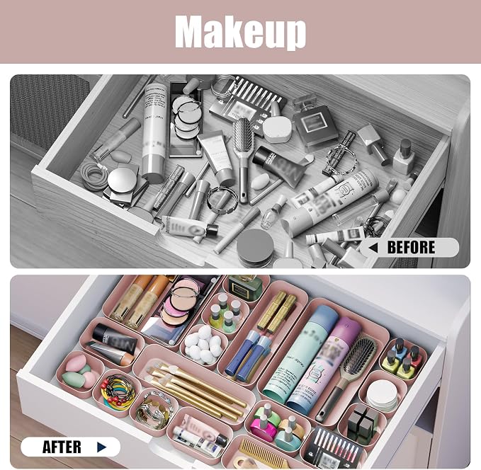 Drawer Organizers Bins 18 PCS for Bathroom Makeup Desk Office | - Image 8