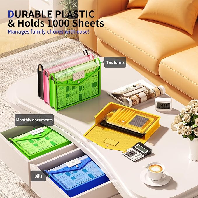 2 Pack Plastic Expanding File Folder, Transparent envelopes - Image 6