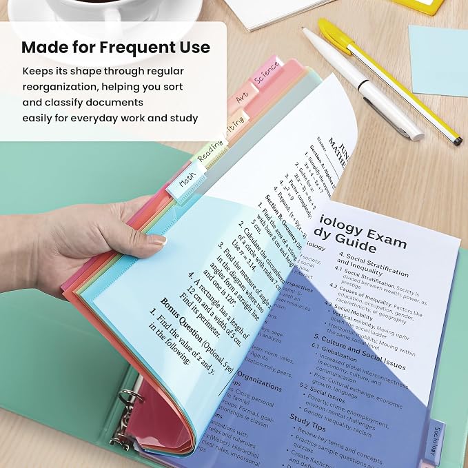 Taja 48 Count Dividers for 3 Ring Binder - Image 5