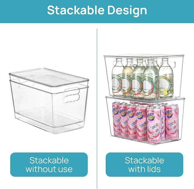 Vtopmart 8 Pack Clear Stackable Storage Bins - Image 3