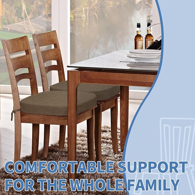 BUYUE Thickened 2.5" Dining Chair Cushions Set of 4, U-Shape High Density Foam - Image 2
