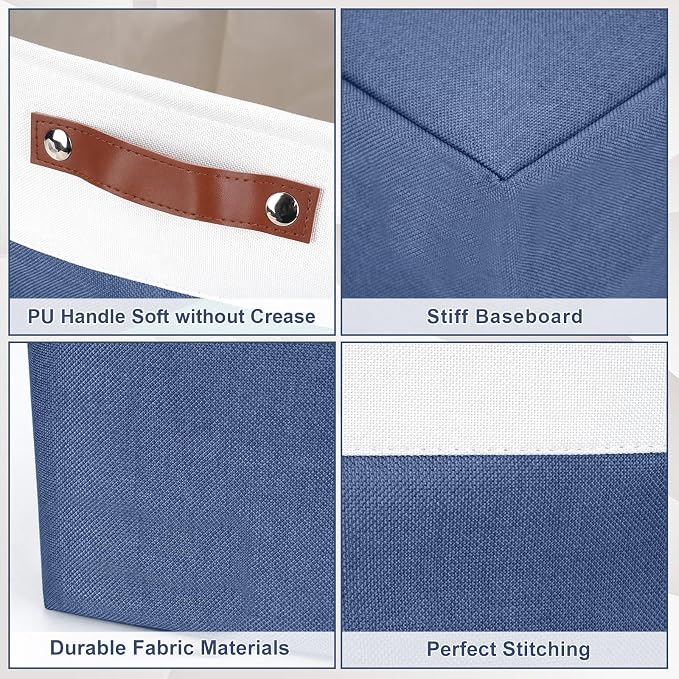 Bagnizer 13x13 Cube Storage Bins, Collapsible Fabric Storage Box, 4 Pack Closet - Image 6