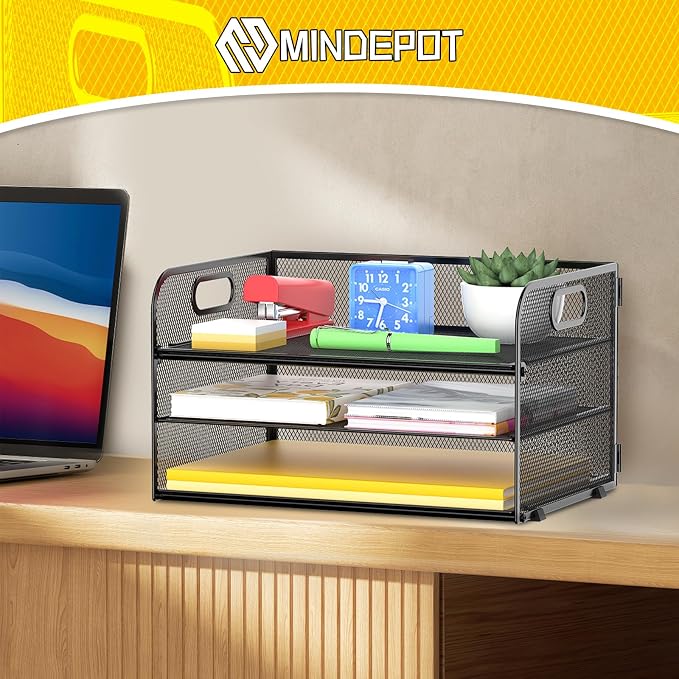 MINDEPOT 3-Tier Paper Letter Organizer Tray - Image 6