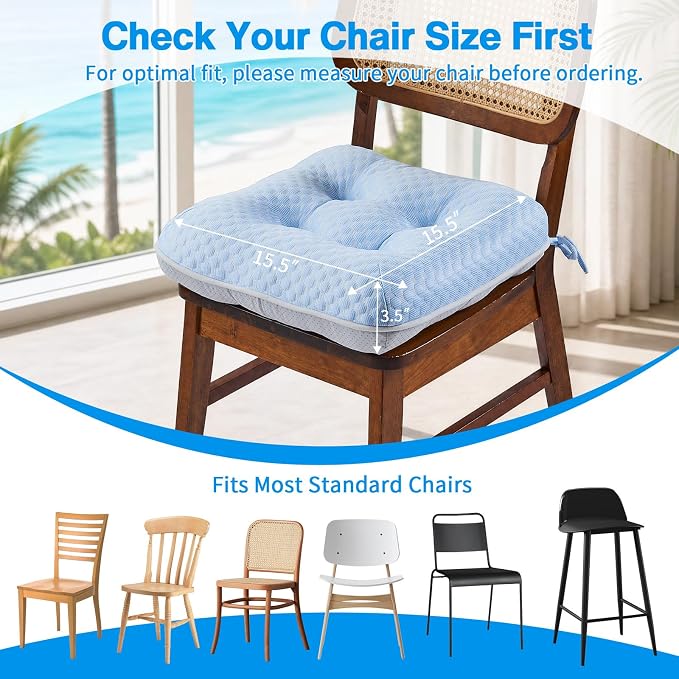 BETU Cooling Chair Cushions Set of 4, 3.5” Thick Seat Cushions, Breathable - Image 4