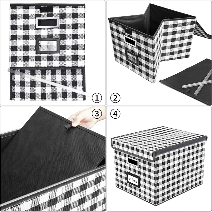 Decorative File Organizer Boxes Office Document Storage - Image 4