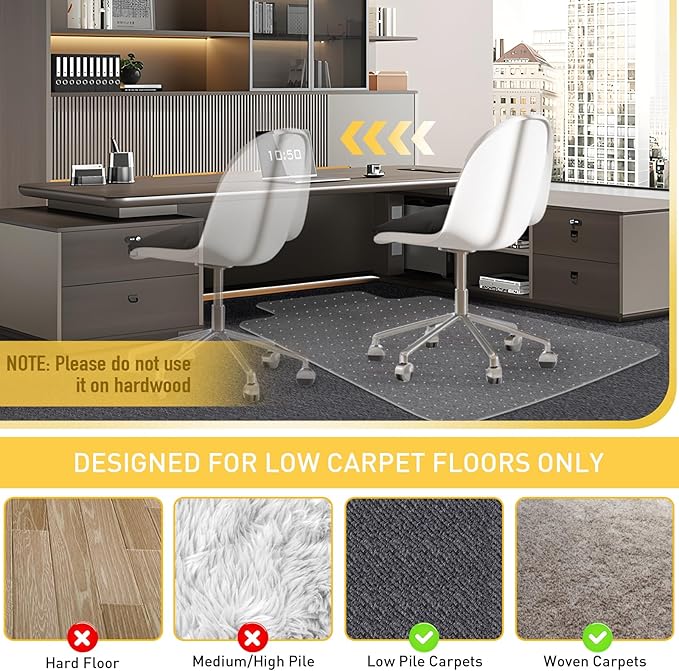 Heavy Duty Office Chair Mat for Carpet Floors & Desk Mat for Carpeted Floors - Image 6