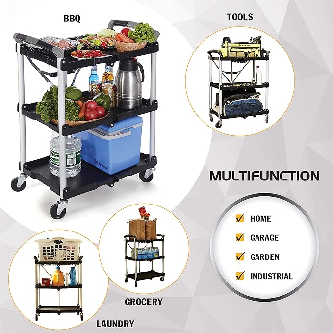 Olympia Tools 85-188 Pack-N-Roll Folding Collapsible Service Cart, 150LB - Image 5