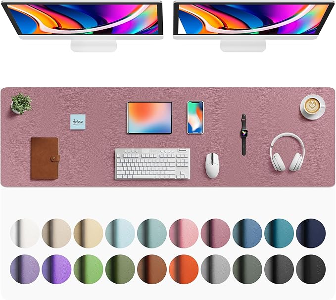 Aothia Faux Leather Desk Mat by AothiaSimpleNaturalUnique