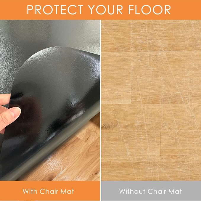 Kuyal Chair mat for Hardwood Floor 36 x 55 inches Rectangle Floor Mats - Image 3
