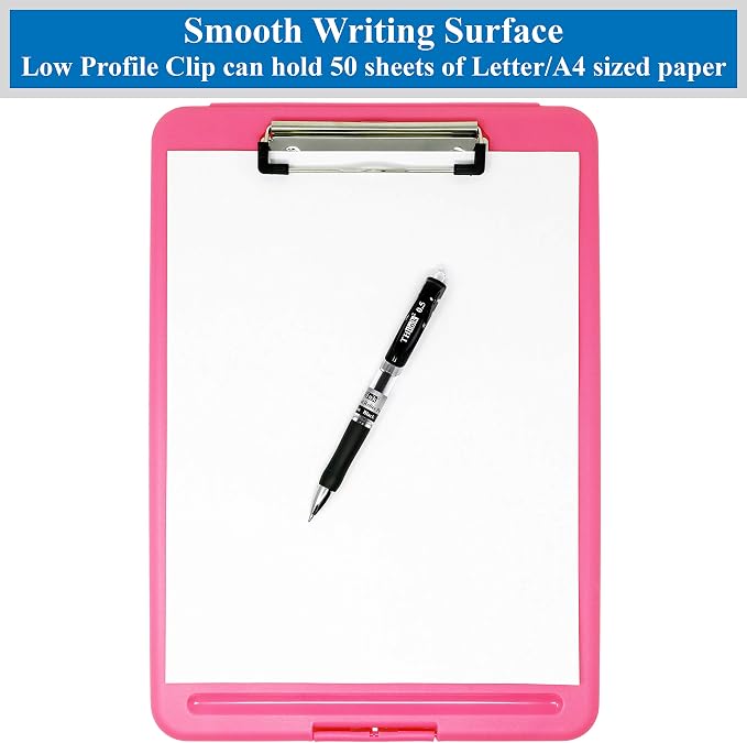 Think2Master Pink Plastic Storage Clipboard. | 25% Heavier & 25% Sturdier| - Image 4
