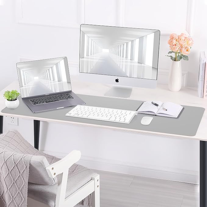 AFIING Cork Desk Mat 47" x 23.6", Dual-Sided Natural Cork & PU Leather Desk Pad - Image 7