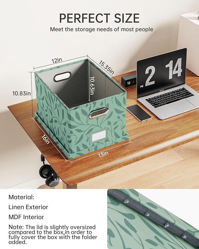 Oterri 2 Pack File Storage Organizer, Document Organizer, Portable File Box - Image 2