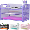 Samstar 3 Tier Purple Letter Tray Paper Organizer by Samstar