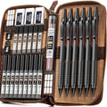 Nicpro 30PCS Black Metal Mechanical Pencil Set in Leather Case, Art Drafting by Nicpro