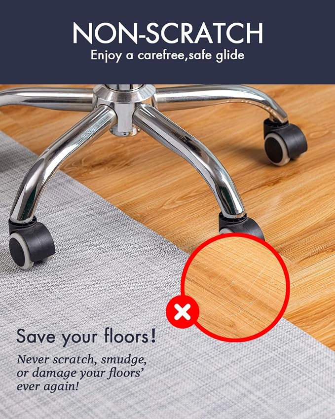 BARoyal Office Chair Mat for Hardwood Floor Under Desk Computer Rolling Chair - Image 2