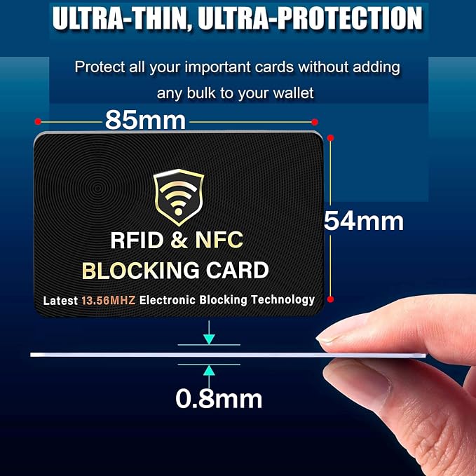 SaiTech IT 5 Pack RFID Blocking Card, One Card Protects Entire Wallet Purse - Image 2