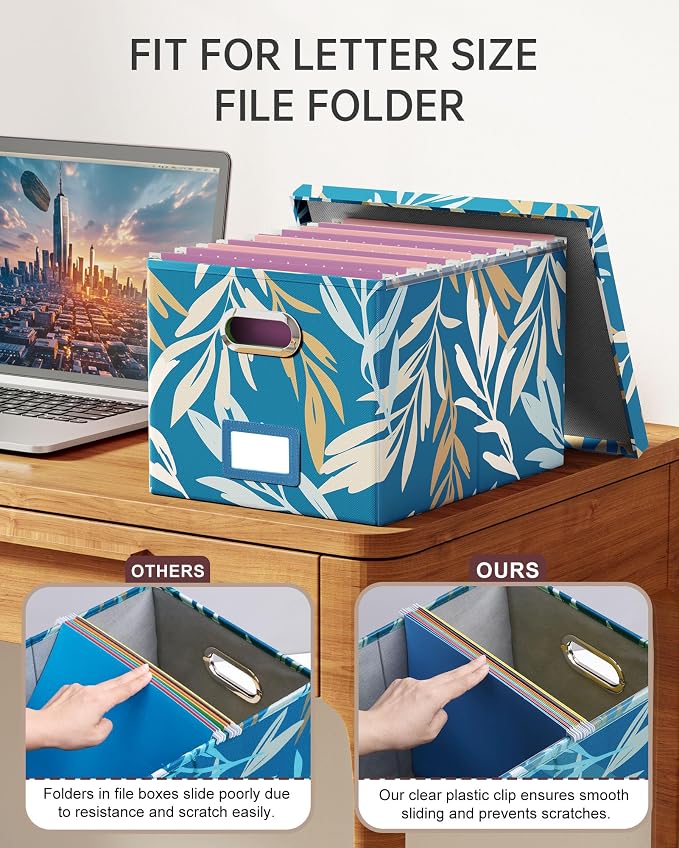 Oterri 2 Pack File Storage Organizer, Document Organizer, Portable File Box - Image 3
