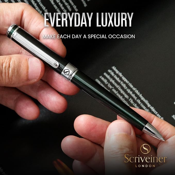 Scriveiner BlackGreen Ballpoint Pen - Image 4