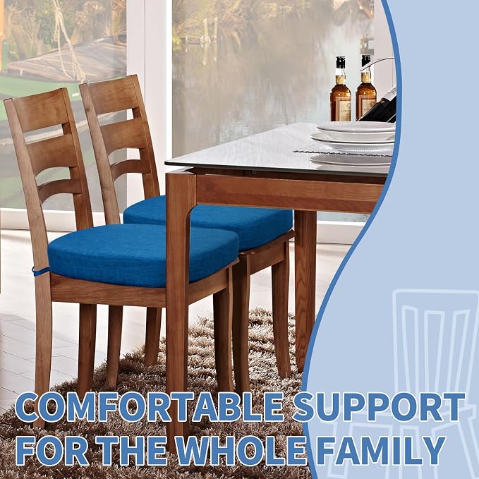 BUYUE Thickened 2.5" Dining Chair Cushions Set of 6, U-Shape High Density Foam - Image 2