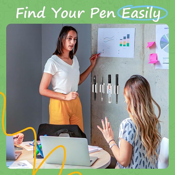 10 PCS Pen Holder for Desk, Adhesive Pen Holder for Classroom Clipboard - Image 3