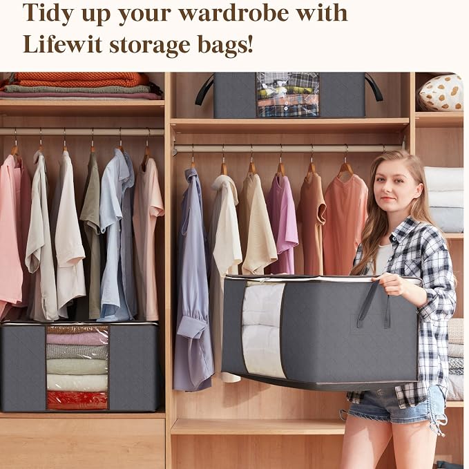 Lifewit 4 Pack 90L Clothes Storage Bins - Image 10