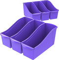 Storex Large Book Bin, Interlocking Plastic Organizer by Storex
