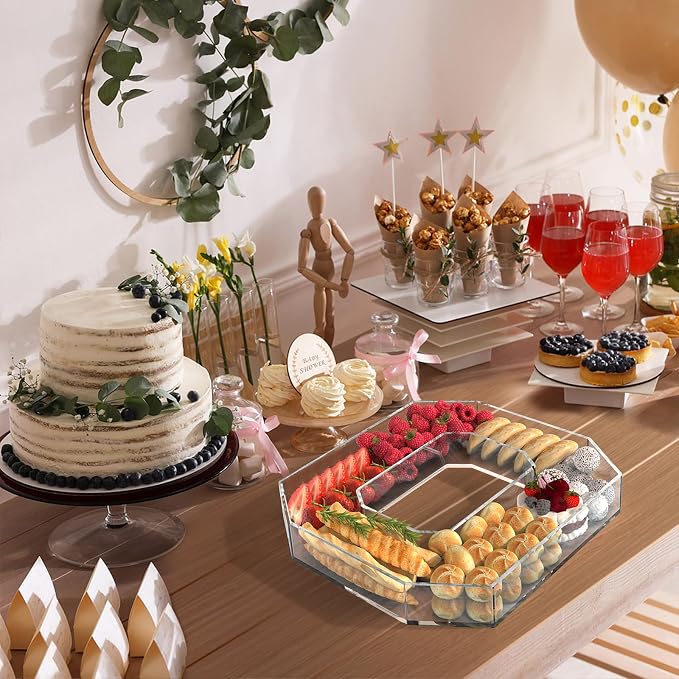 13.8" Acrylic Number Charcuterie Tray, Fillable Number Charcuterie Box - Image 6