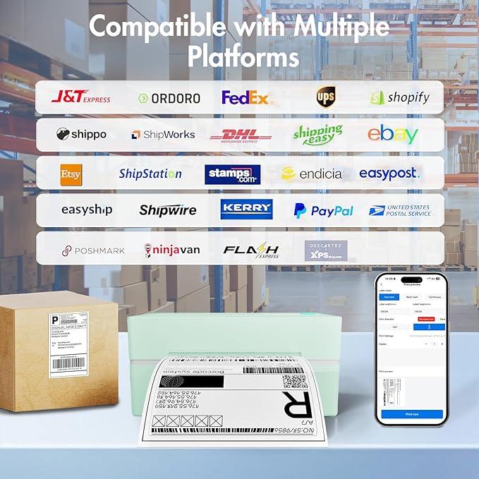 Thermal Shipping Label Printer 4x6 Bluetooth Label Maker - Image 5