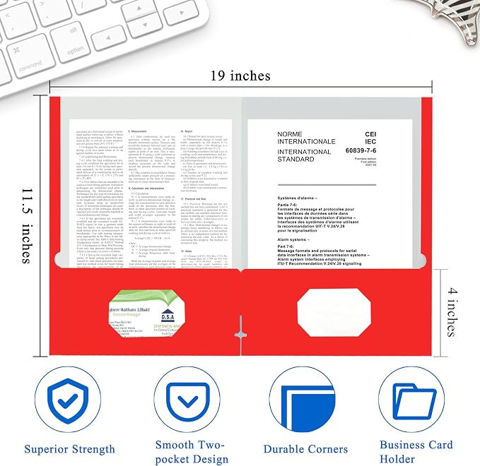 Zzrywuty File Folders with Pockets, 50 Pack Paper Folders with Card Slot - Image 2